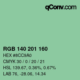 Color code: RGB 140 201 160 | qconv.com