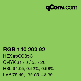 カラーコード: RGB 140 203 92 | qconv.com