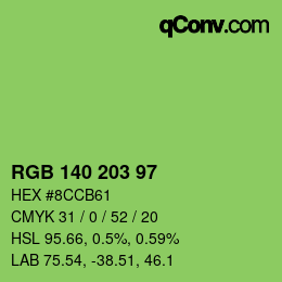 Código de color: RGB 140 203 97 | qconv.com