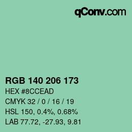 Farbcode: RGB 140 206 173 | qconv.com