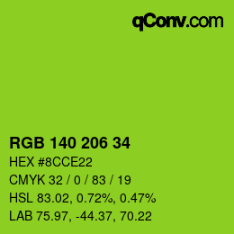 Farbcode: RGB 140 206 34 | qconv.com