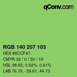カラーコード: RGB 140 207 103 | qconv.com