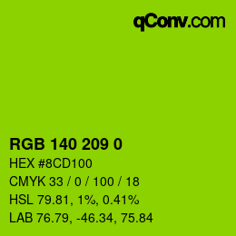 カラーコード: RGB 140 209 0 | qconv.com