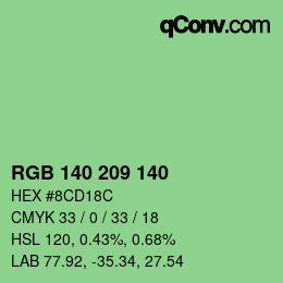 カラーコード: RGB 140 209 140 | qconv.com