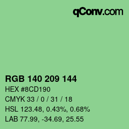 カラーコード: RGB 140 209 144 | qconv.com