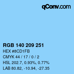 Color code: RGB 140 209 251 | qconv.com