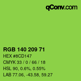 カラーコード: RGB 140 209 71 | qconv.com