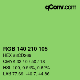Color code: RGB 140 210 105 | qconv.com