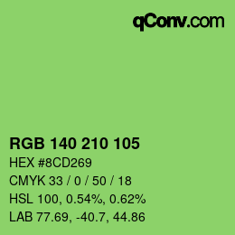 Color code: RGB 140 210 105 | qconv.com