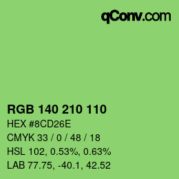 カラーコード: RGB 140 210 110 | qconv.com