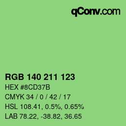 Código de color: RGB 140 211 123 | qconv.com