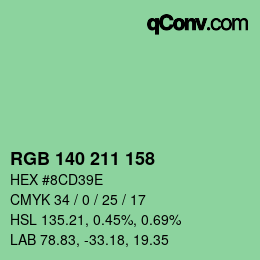 Color code: RGB 140 211 158 | qconv.com