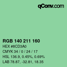 カラーコード: RGB 140 211 160 | qconv.com