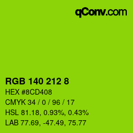 颜色代码: RGB 140 212 8 | qconv.com