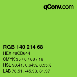 Color code: RGB 140 214 68 | qconv.com