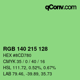 カラーコード: RGB 140 215 128 | qconv.com