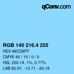 カラーコード: RGB 140 216.4 255 | qconv.com