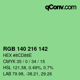 Farbcode: RGB 140 216 142 | qconv.com