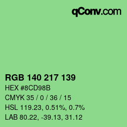 Color code: RGB 140 217 139 | qconv.com