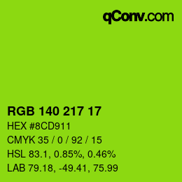 Color code: RGB 140 217 17 | qconv.com