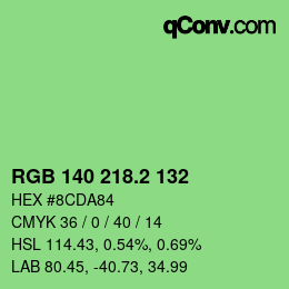 カラーコード: RGB 140 218.2 132 | qconv.com