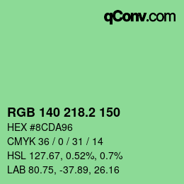 カラーコード: RGB 140 218.2 150 | qconv.com