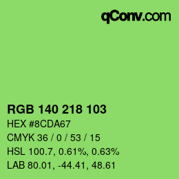 カラーコード: RGB 140 218 103 | qconv.com