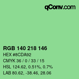 Color code: RGB 140 218 146 | qconv.com