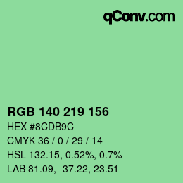 カラーコード: RGB 140 219 156 | qconv.com