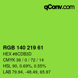 Color code: RGB 140 219 61 | qconv.com