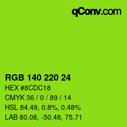 カラーコード: RGB 140 220 24 | qconv.com