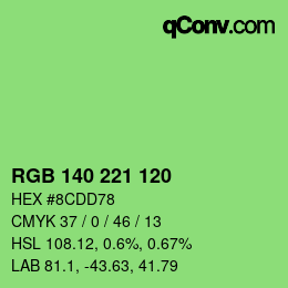 Color code: RGB 140 221 120 | qconv.com