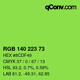 颜色代码: RGB 140 223 73 | qconv.com