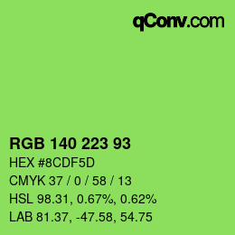 Code couleur: RGB 140 223 93 | qconv.com