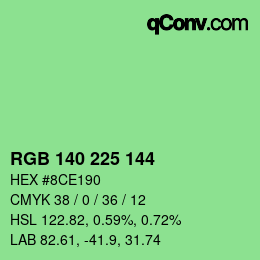 Color code: RGB 140 225 144 | qconv.com