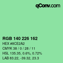 Color code: RGB 140 226 162 | qconv.com