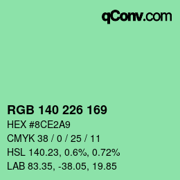 Color code: RGB 140 226 169 | qconv.com