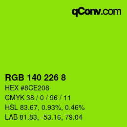 Color code: RGB 140 226 8 | qconv.com