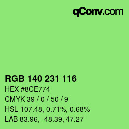 Color code: RGB 140 231 116 | qconv.com