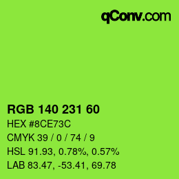 颜色代码: RGB 140 231 60 | qconv.com