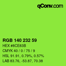 颜色代码: RGB 140 232 59 | qconv.com