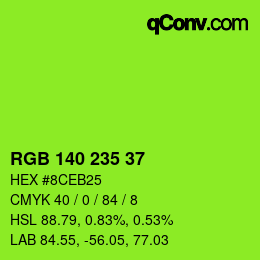 Color code: RGB 140 235 37 | qconv.com
