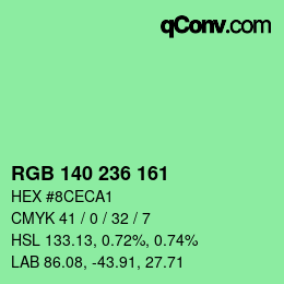 Color code: RGB 140 236 161 | qconv.com