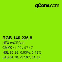 Color code: RGB 140 236 8 | qconv.com