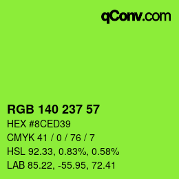 Color code: RGB 140 237 57 | qconv.com