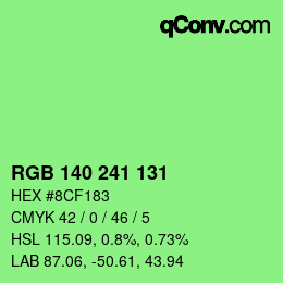 Color code: RGB 140 241 131 | qconv.com