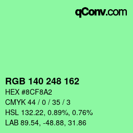 Color code: RGB 140 248 162 | qconv.com