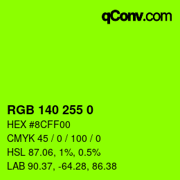 カラーコード: RGB 140 255 0 | qconv.com