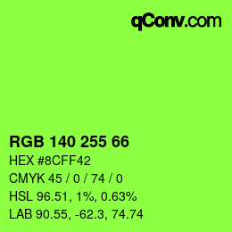 Color code: RGB 140 255 66 | qconv.com