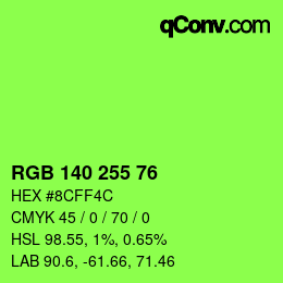 Color code: RGB 140 255 76 | qconv.com